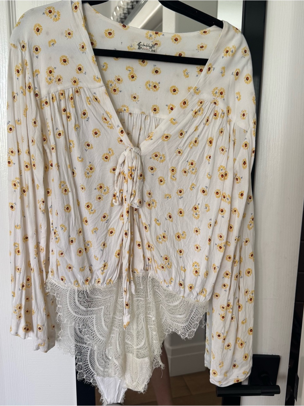 Free People “Forties Feel” Bell Sleeve Bodysuit